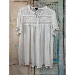 Torrid Womans Sheer Shirt White/Cream Size 3